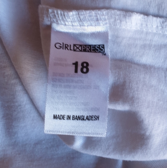Kmart Girl Express AU-18 White Print ShortSleeve Tee Shirt Top NWOT - Picture 10 of 10